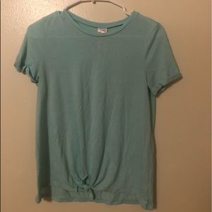 Turquoise tie in the front Shirt